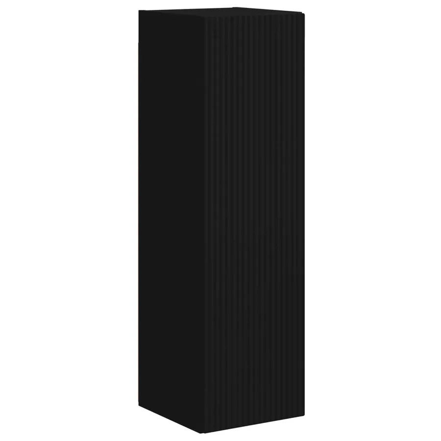 Ensemble meuble TV Montage mural 4 pcs Noir Bois d'ingénierie - 6