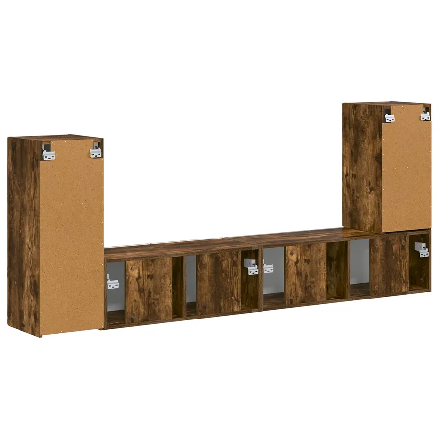 Ensemble meuble TV 4 pcs Chêne fumé Bois d'ingénierie - 10