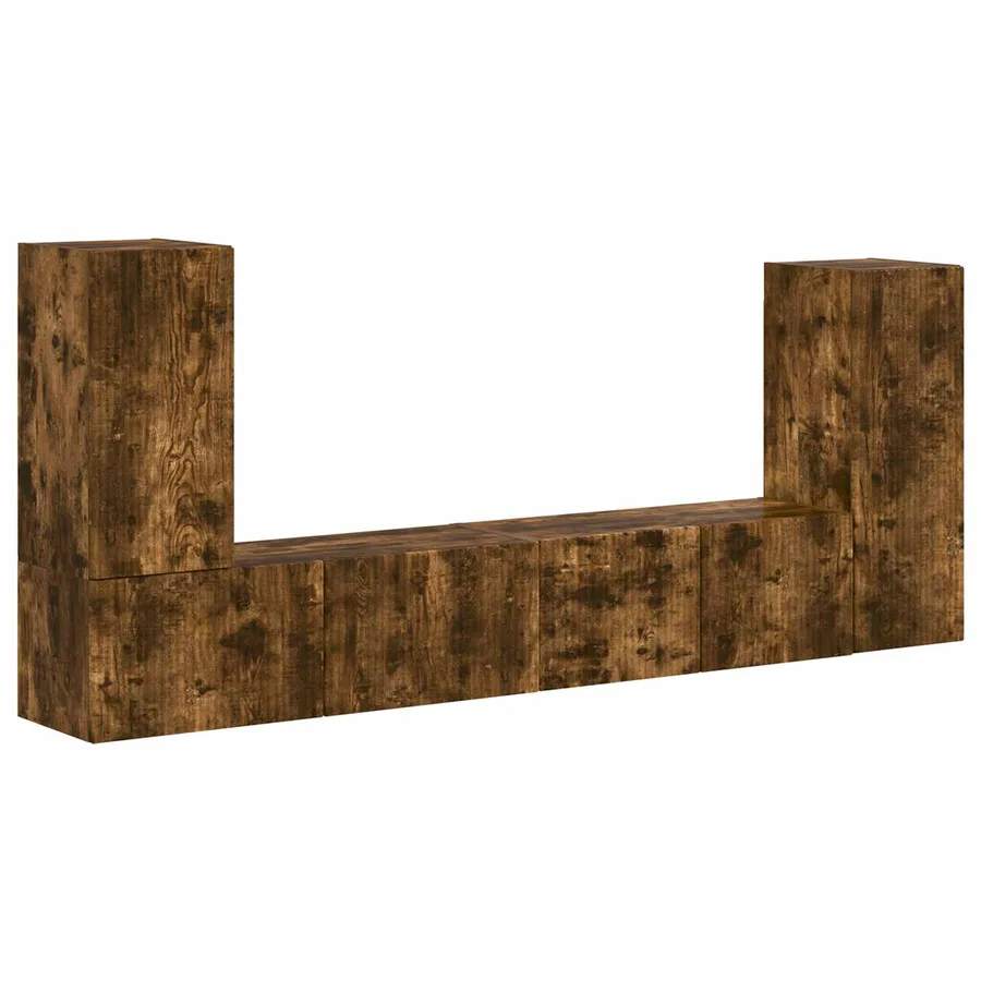 Ensemble meuble TV 4 pcs Chêne fumé Bois d'ingénierie - 2