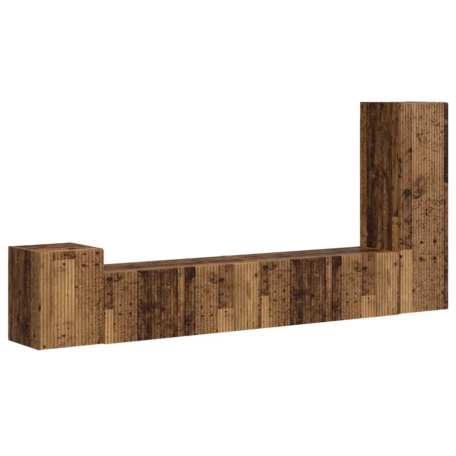 Ensemble meuble TV 3 pcs Bois ancien Bois d'ingénierie - 2