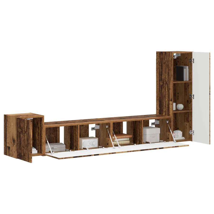 Ensemble meuble TV 3 pcs Bois ancien Bois d'ingénierie - 3