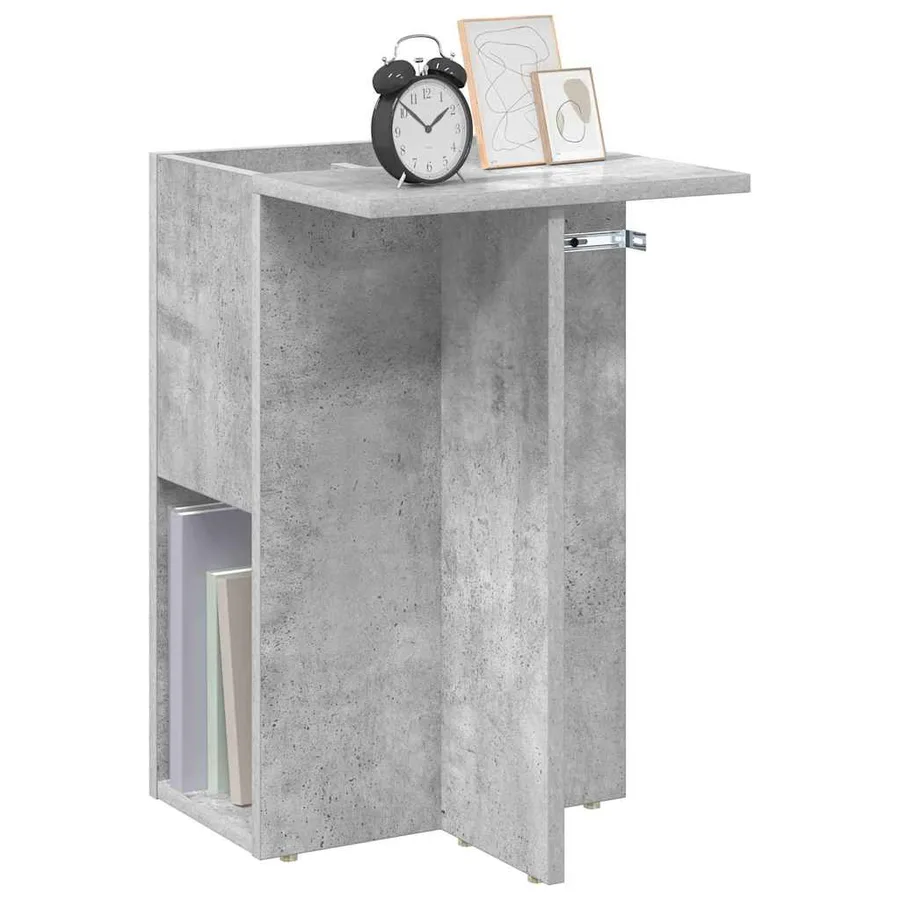 Table d'appoint Gris béton 35 x 40 x 55 cm Bois d'ingénierie - 3