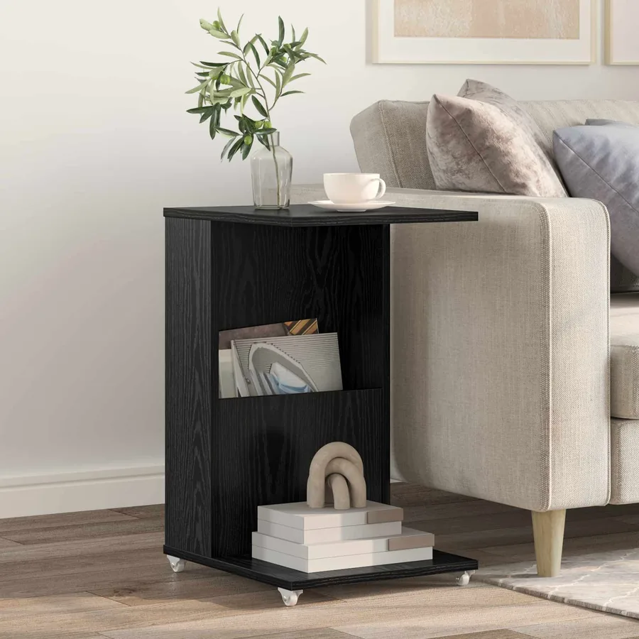 Table d'appoint Chêne noir 40 x 35 x 60 cm Bois d'ingénierie