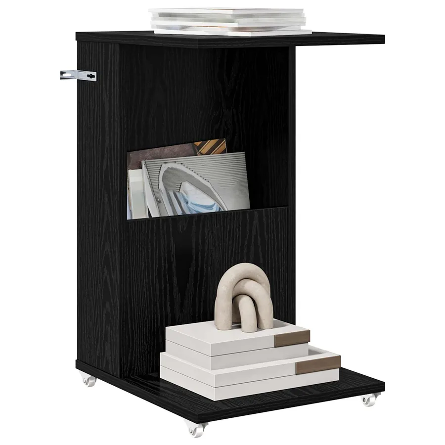 Table d'appoint Chêne noir 40 x 35 x 60 cm Bois d'ingénierie - 3