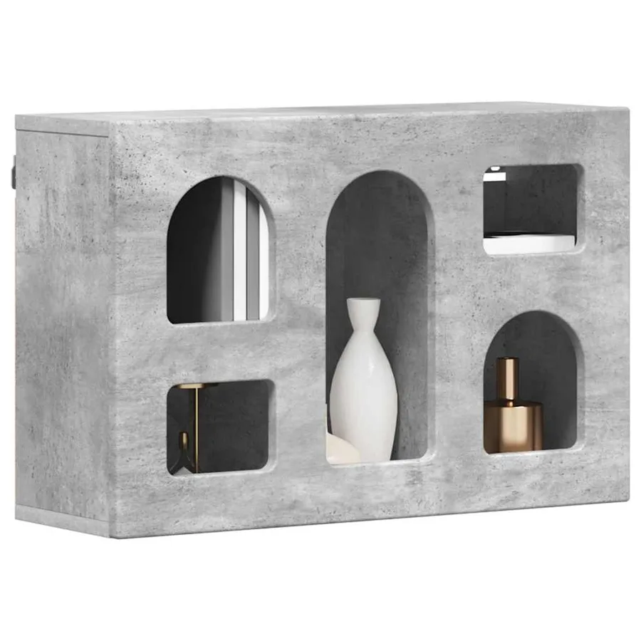 Armoire suspendue avec étagère ELST Gris béton 60 x 20 x 40 cm - 3