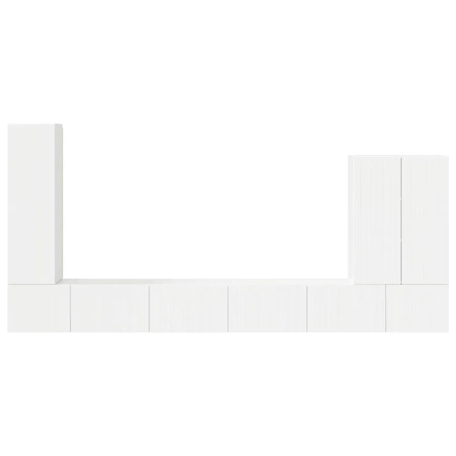 Ensemble de meuble TV mural Montage mural 6 pcs Blanc brillant - 9