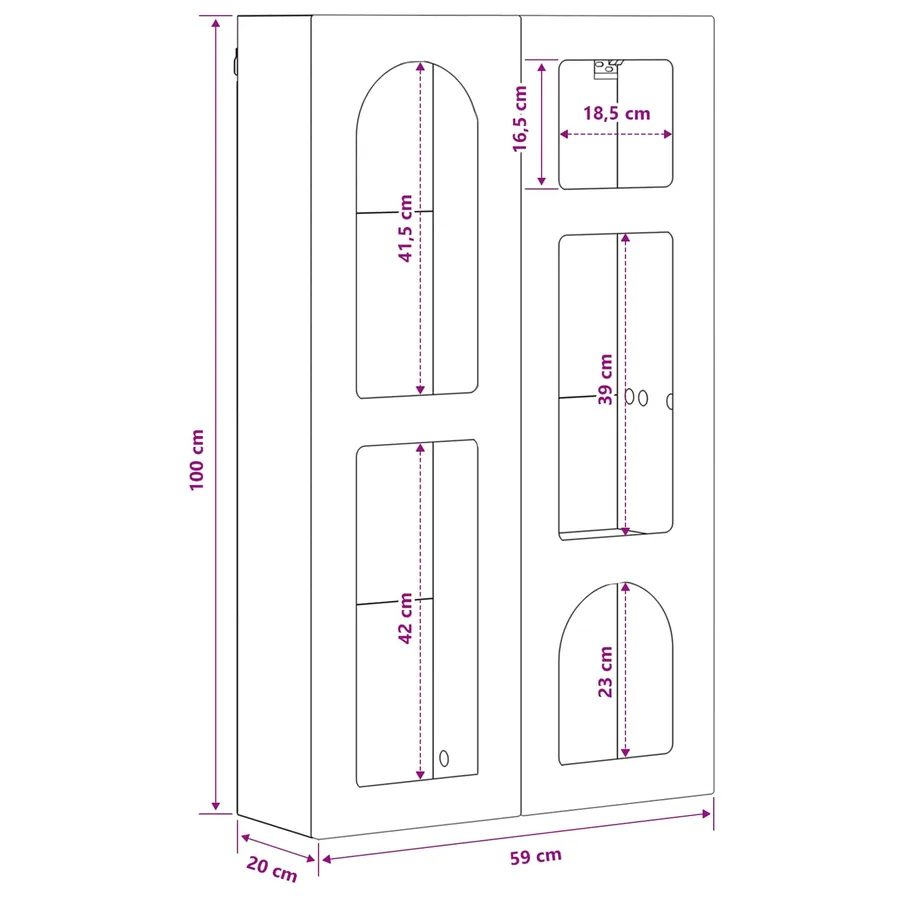 Armoire suspendue ELST Blanc brillant 59 x 20 x 100 cm - 13