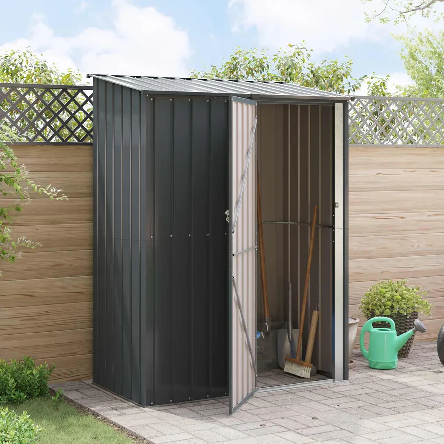 Cabanons de jardin Anthracite 153,5 x 86 x 200 cm Métал - 4