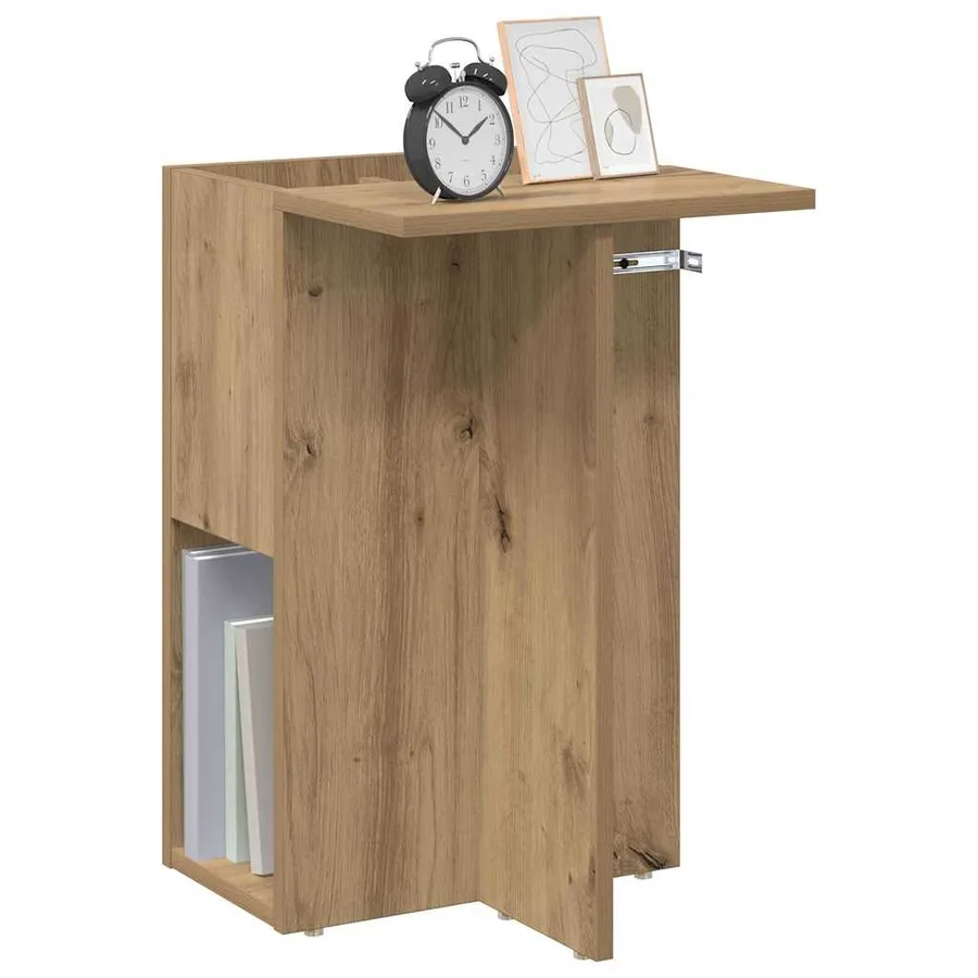Table d'appoint Chêne artisanal 35 x 40 x 55 cm - 3