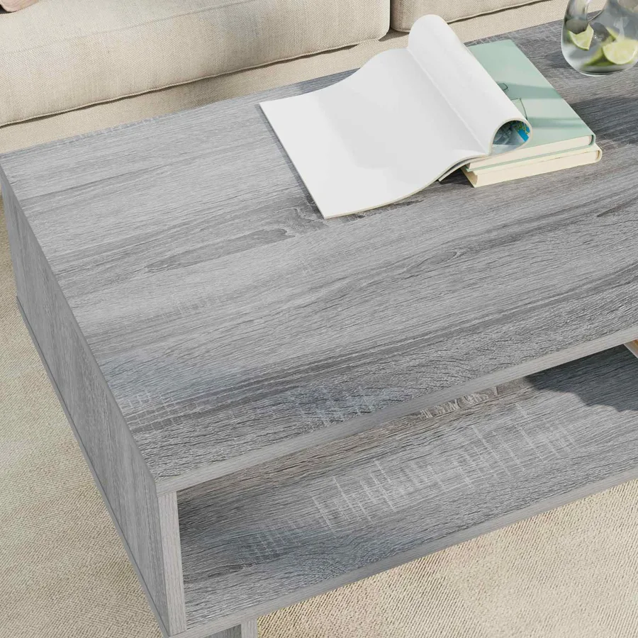 Table basse Gris Sonoma 100 x 46 x 35 cm Bois d'ingénierie - 4
