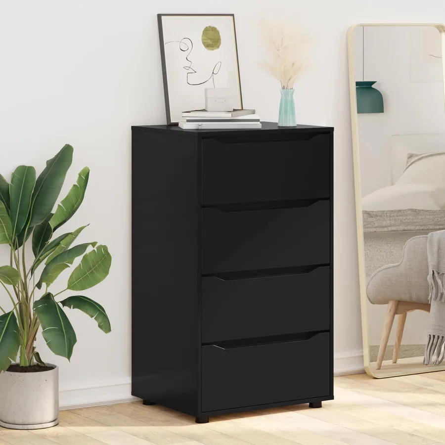 Armoires de rangement Noir 60 x 48 x 105 cm Bois d'ingénierie - 6