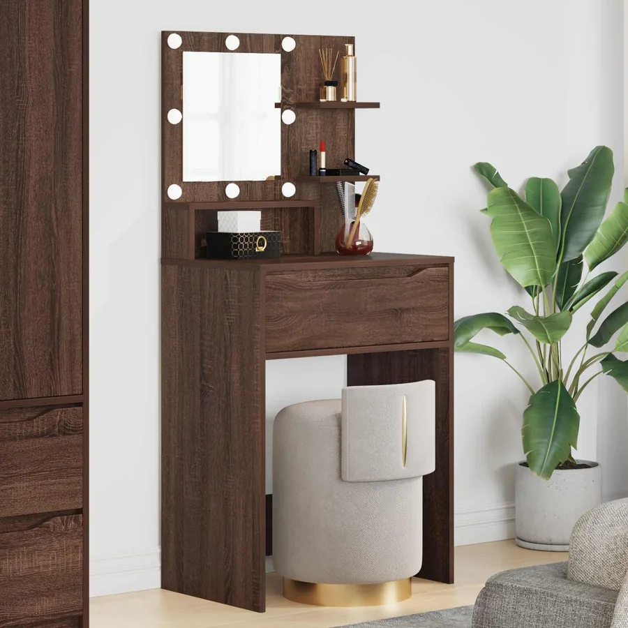 Tables de maquillage pour chambre Chêne brun 80 x 39,6 x 135 cm