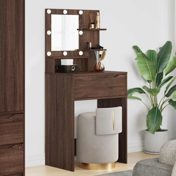 Tables de maquillage pour chambre Chêne brun 80 x 39,6 x 135 cm