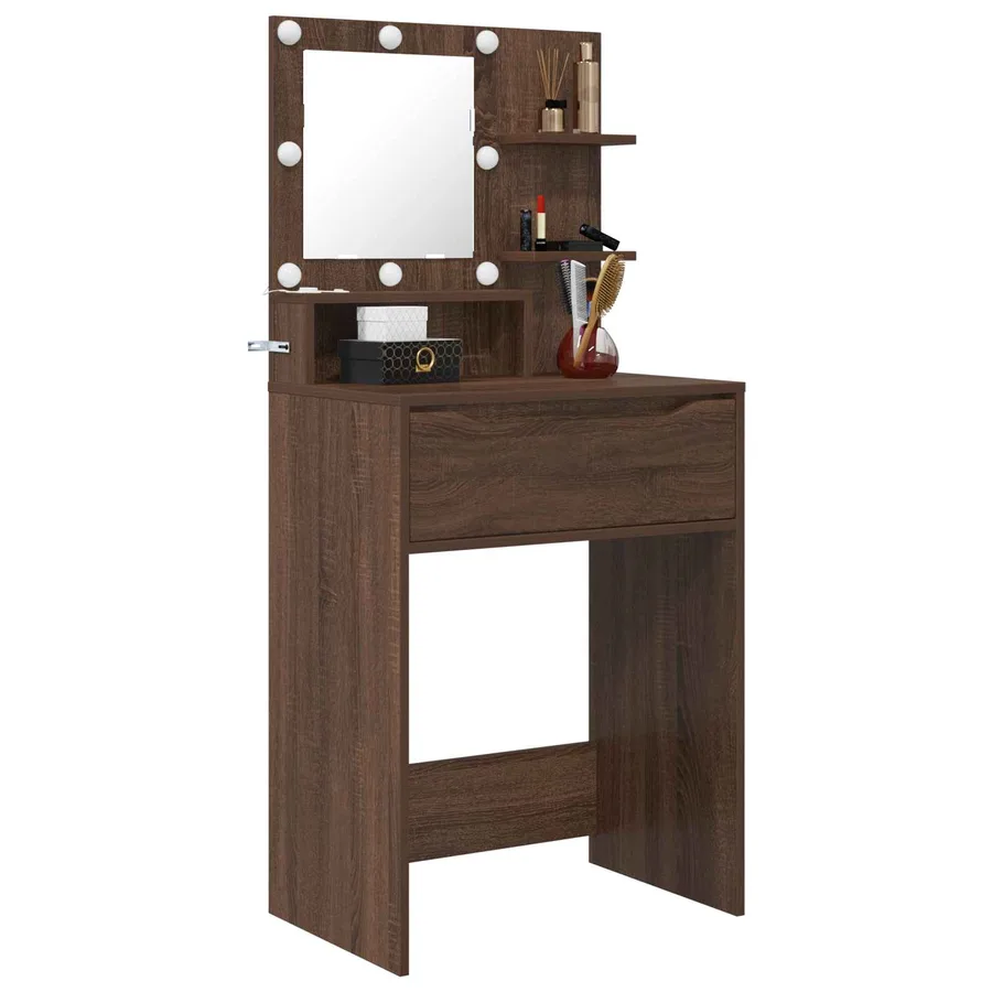 Tables de maquillage pour chambre Chêne brun 80 x 39,6 x 135 cm - 3