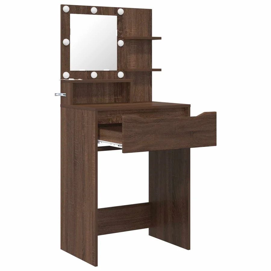 Tables de maquillage pour chambre Chêne brun 80 x 39,6 x 135 cm - 5