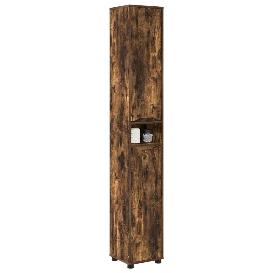 Cabinet de salle de bain Chêne fumé 30,5 x 30 x 195 cm - 3