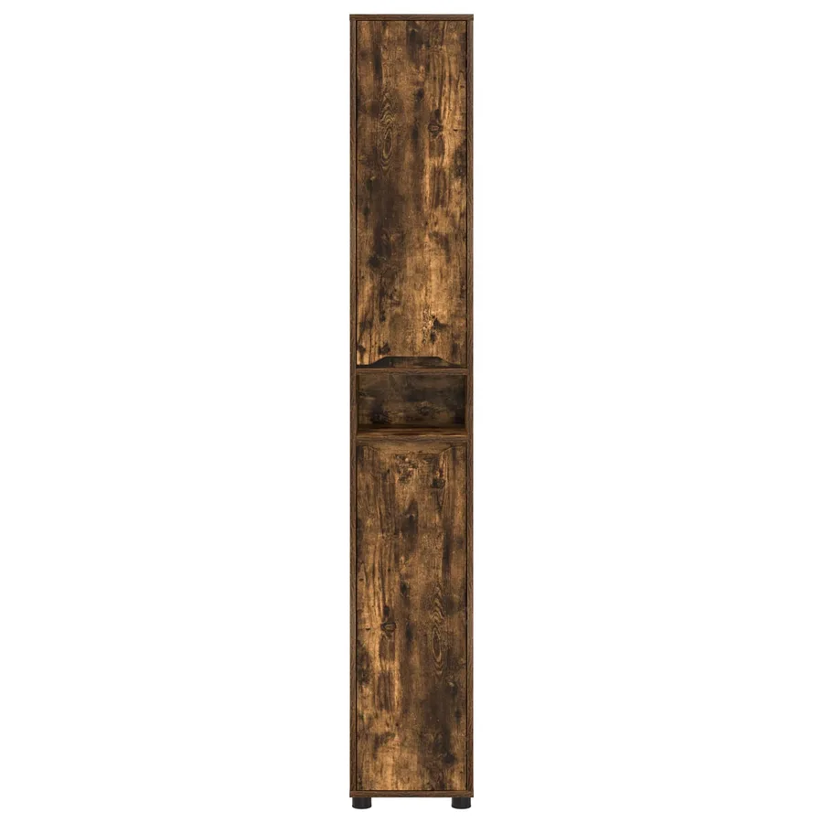 Cabinet de salle de bain Chêne fumé 30,5 x 30 x 195 cm - 6