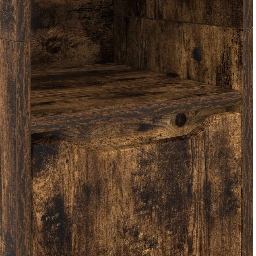 Cabinet de salle de bain Chêne fumé 30,5 x 30 x 195 cm - 8