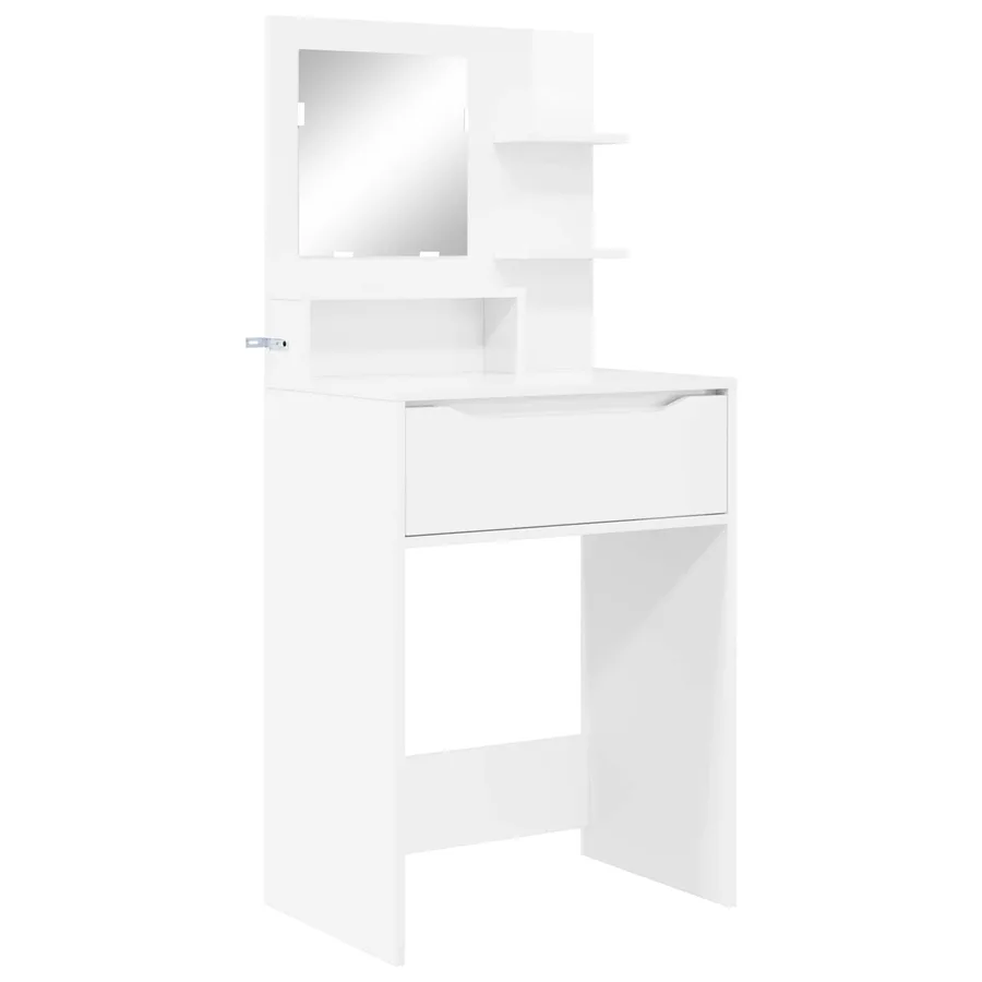 Tables de maquillage pour chambre avec tiroir Blanc brillant - 2