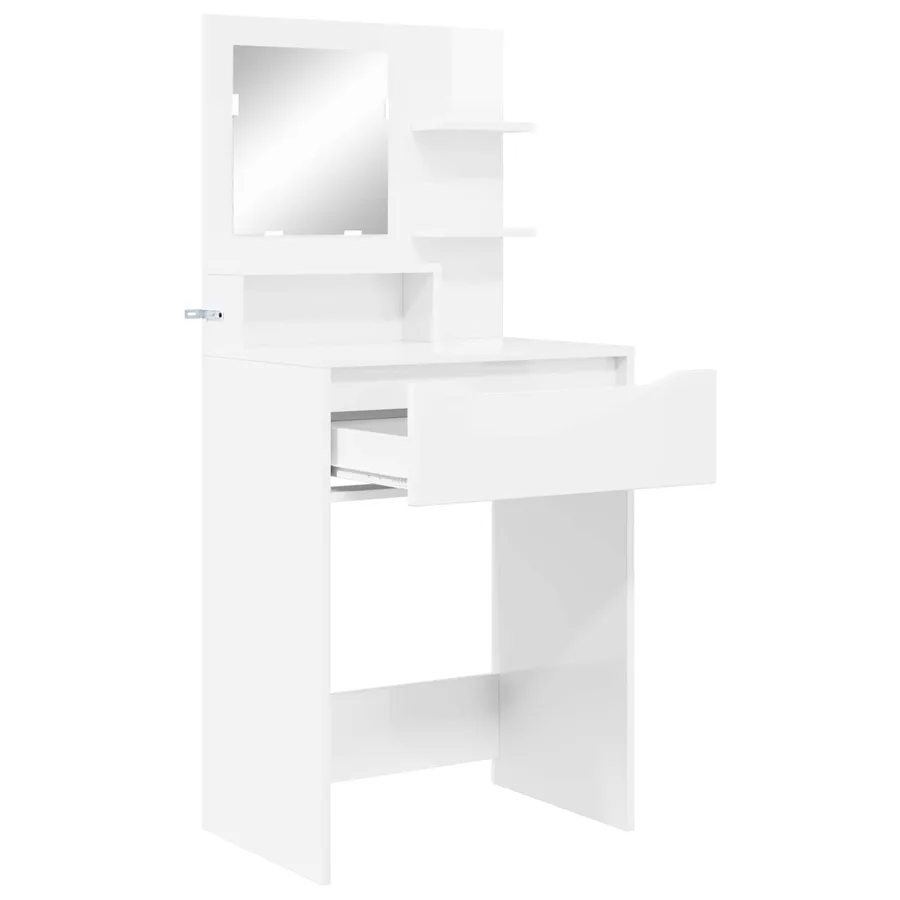 Tables de maquillage pour chambre avec tiroir Blanc brillant - 5