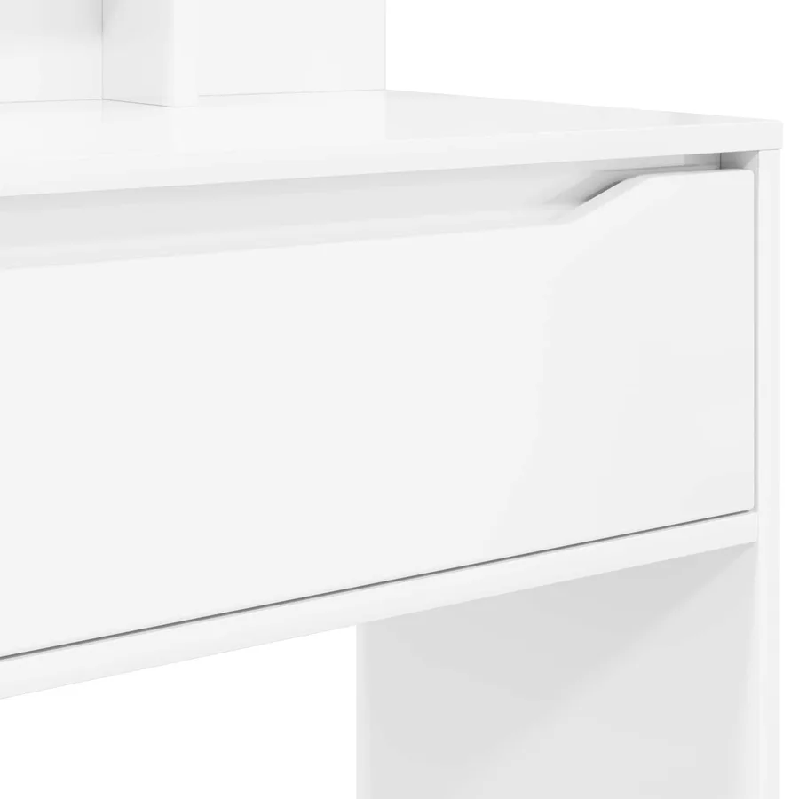 Tables de maquillage pour chambre avec tiroir Blanc brillant - 8