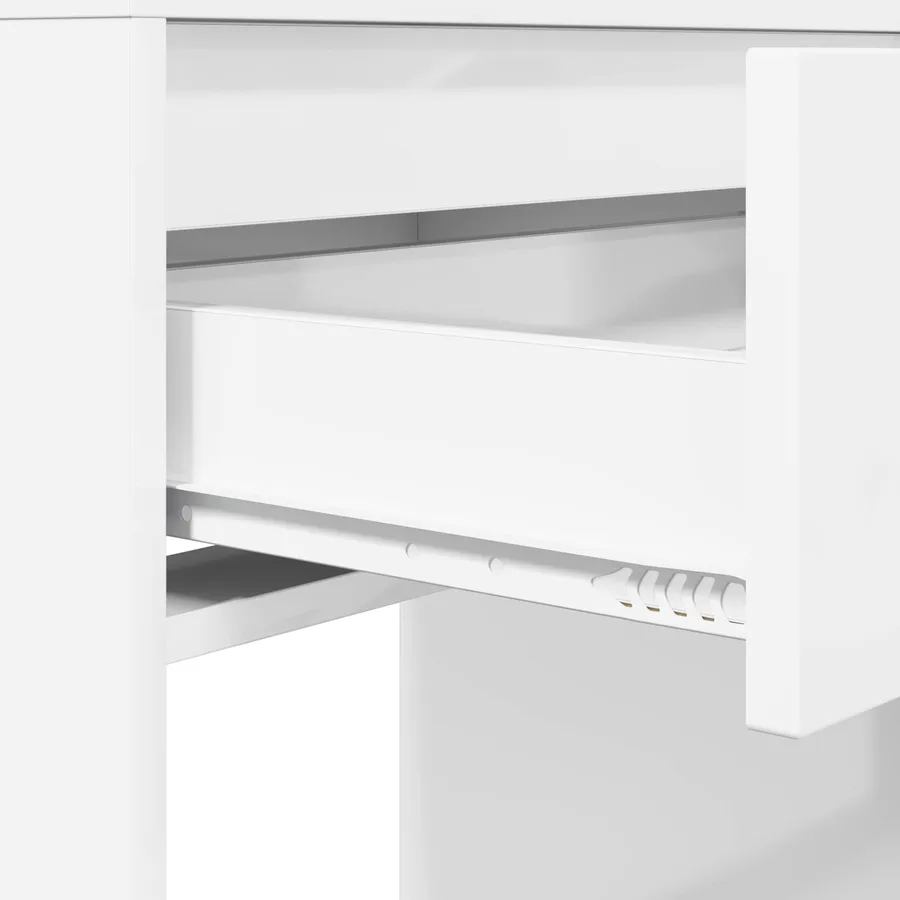 Tables de maquillage pour chambre avec tiroir Blanc brillant - 9