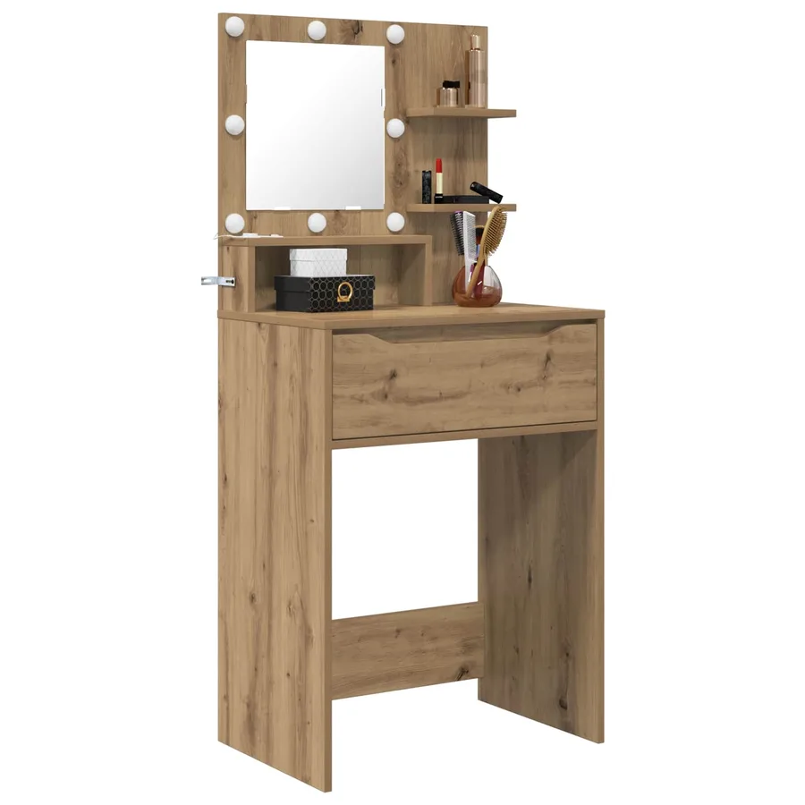 Tables de maquillage pour chambre avec tiroir Chêne artisanal - 3