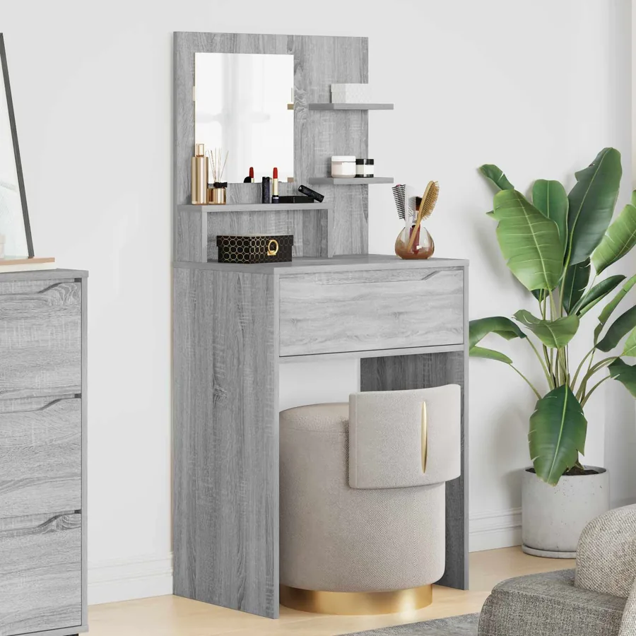 Tables de maquillage pour chambre avec tiroir Gris Sonoma