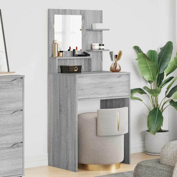Tables de maquillage pour chambre avec tiroir Gris Sonoma