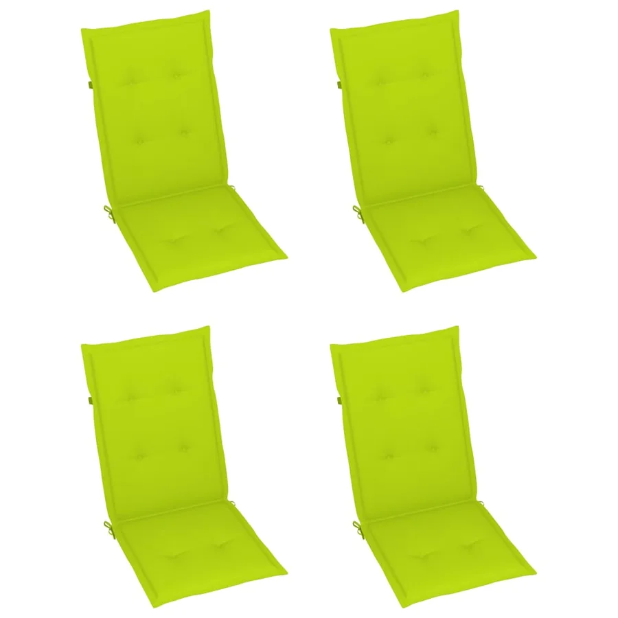 Chaises inclinables de jardin lot de 4 et coussins Bois acacia - 6