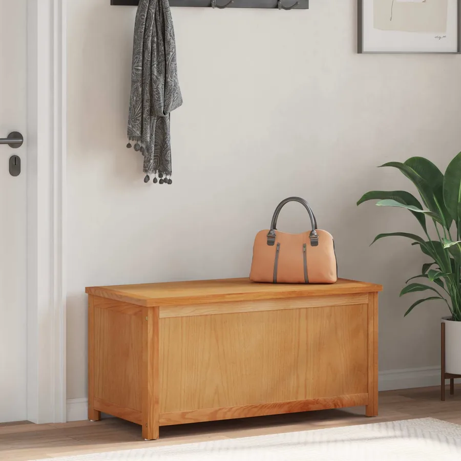 Boîte de rangement 90 x 45 x 45 cm Bois de chêne massif