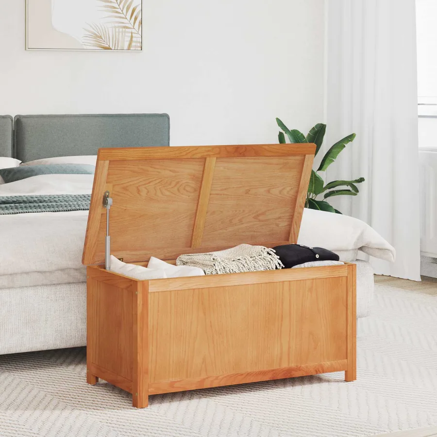 Boîte de rangement 90 x 45 x 45 cm Bois de chêne massif - 3