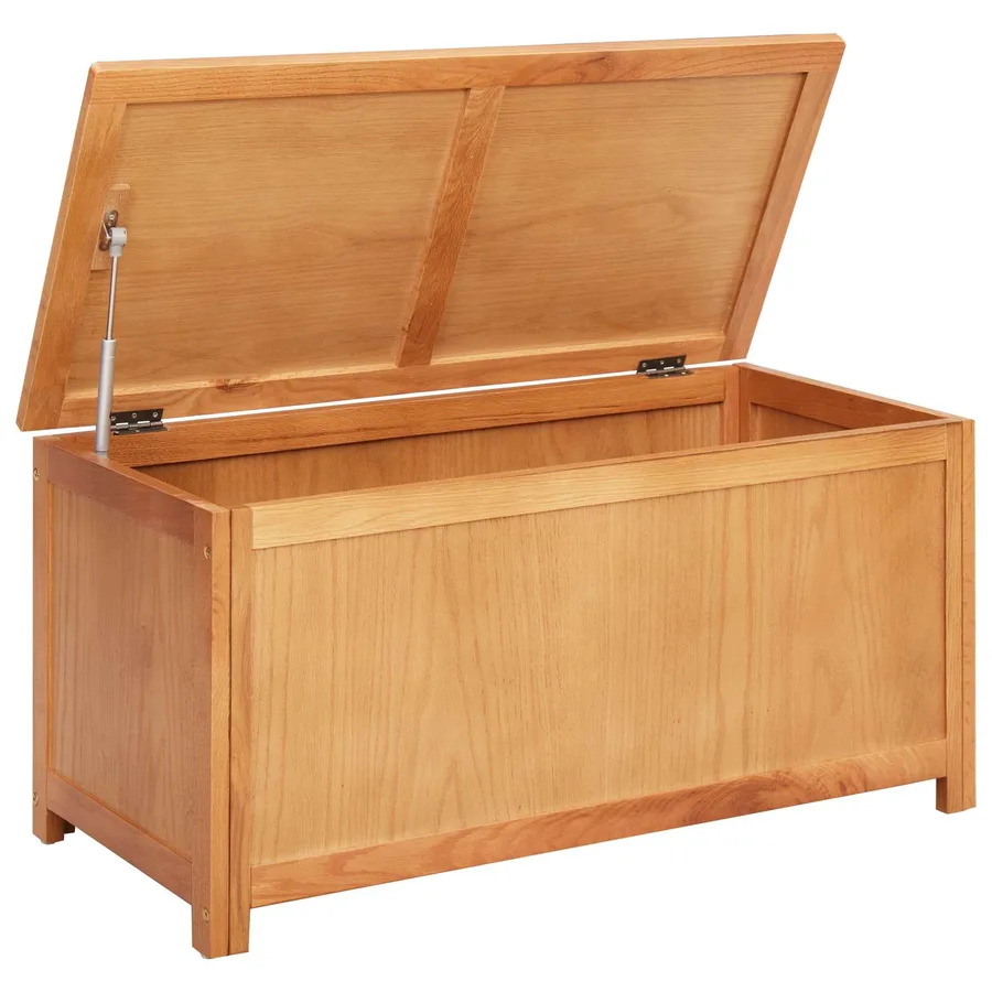 Boîte de rangement 90 x 45 x 45 cm Bois de chêne massif - 4