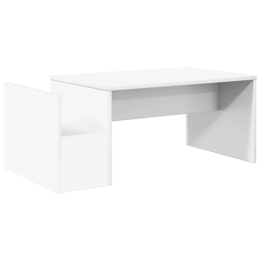 Table basse Blanc 90 x 45 x 35 cm Bois d'ingénierie - 2