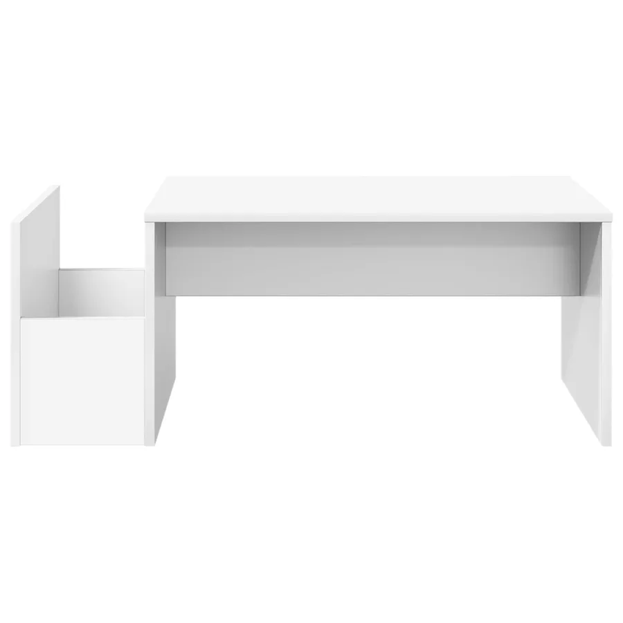 Table basse Blanc 90 x 45 x 35 cm Bois d'ingénierie - 5
