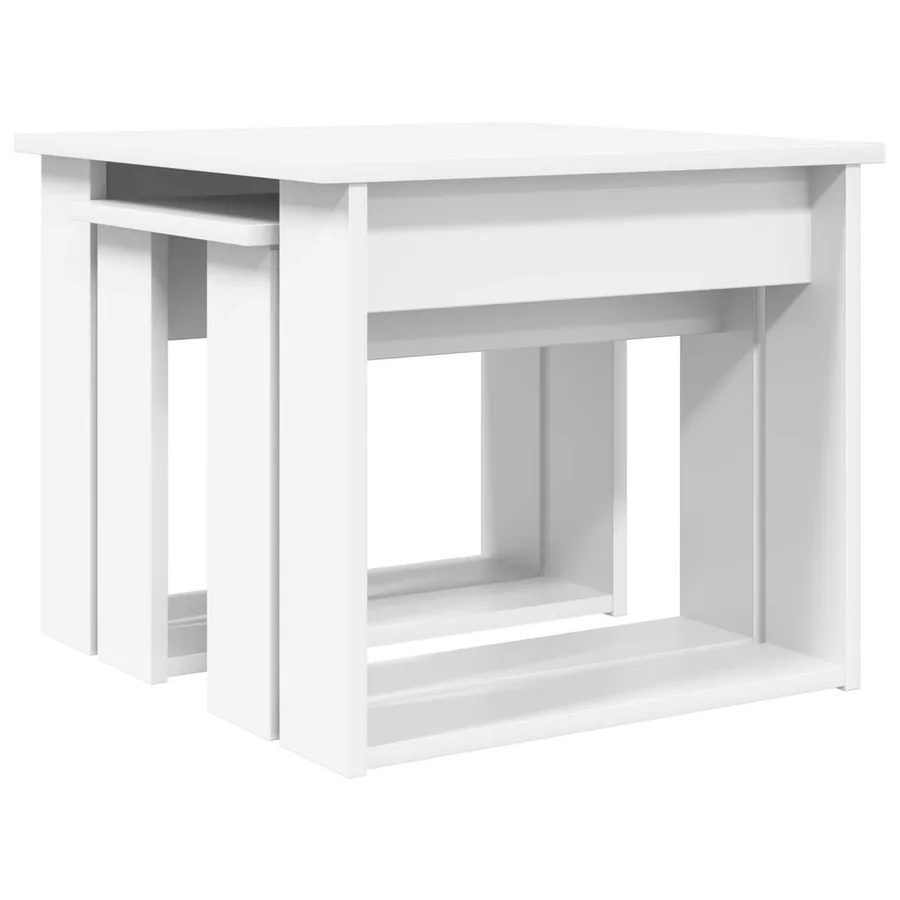 Ensemble de tables basses 2 pcs Blanc Bois d'ingénierie - 5