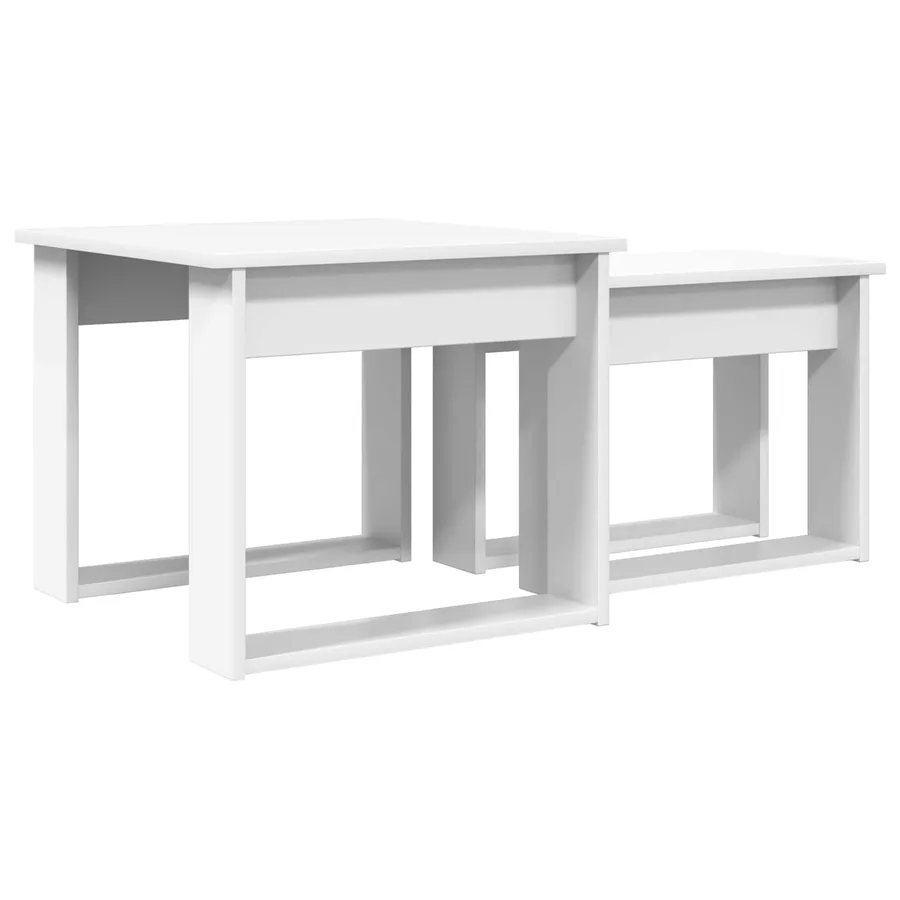 Ensemble de tables basses 2 pcs Blanc Bois d'ingénierie - 8