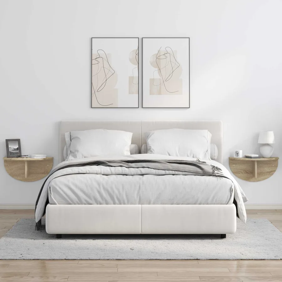 Étagère Murale Montage mural 2 pcs Chêne Sonoma 48 x 24 x 24 cm - 4