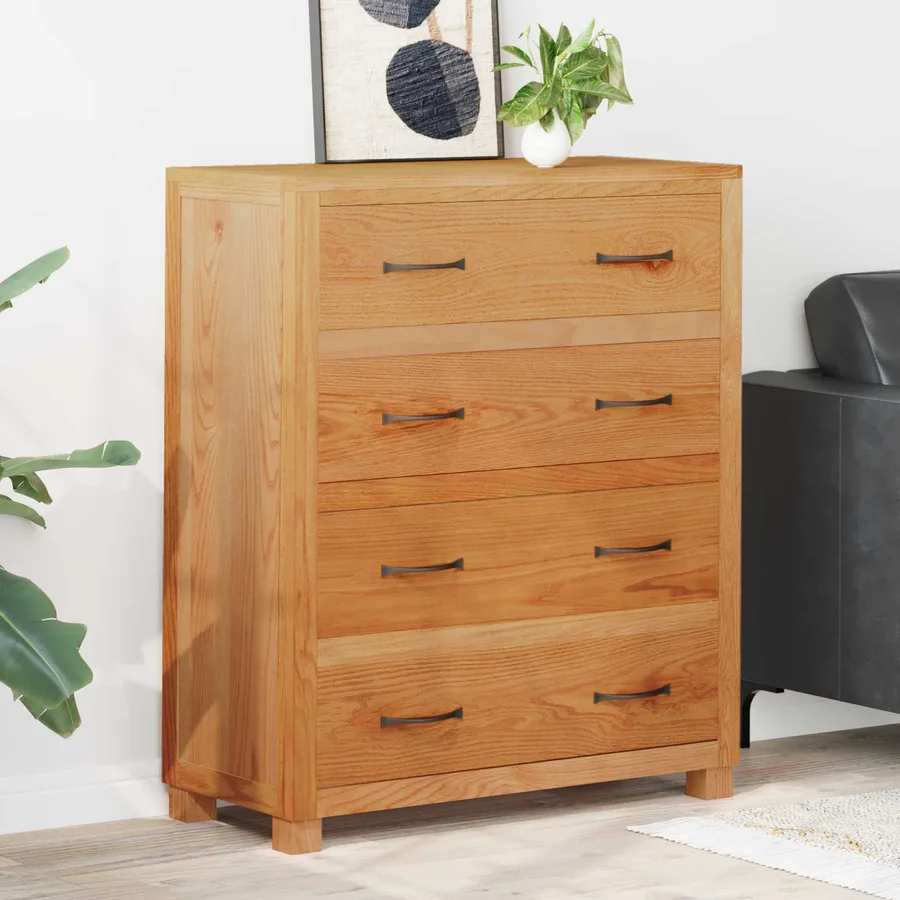 Armoire avec tiroir Marron 80 x 35 x 95 cm Bois de chêne massif