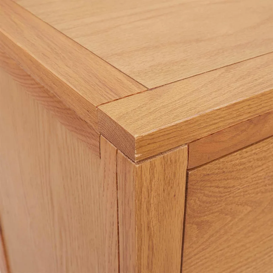 Armoire avec tiroir Marron 80 x 35 x 95 cm Bois de chêne massif - 7