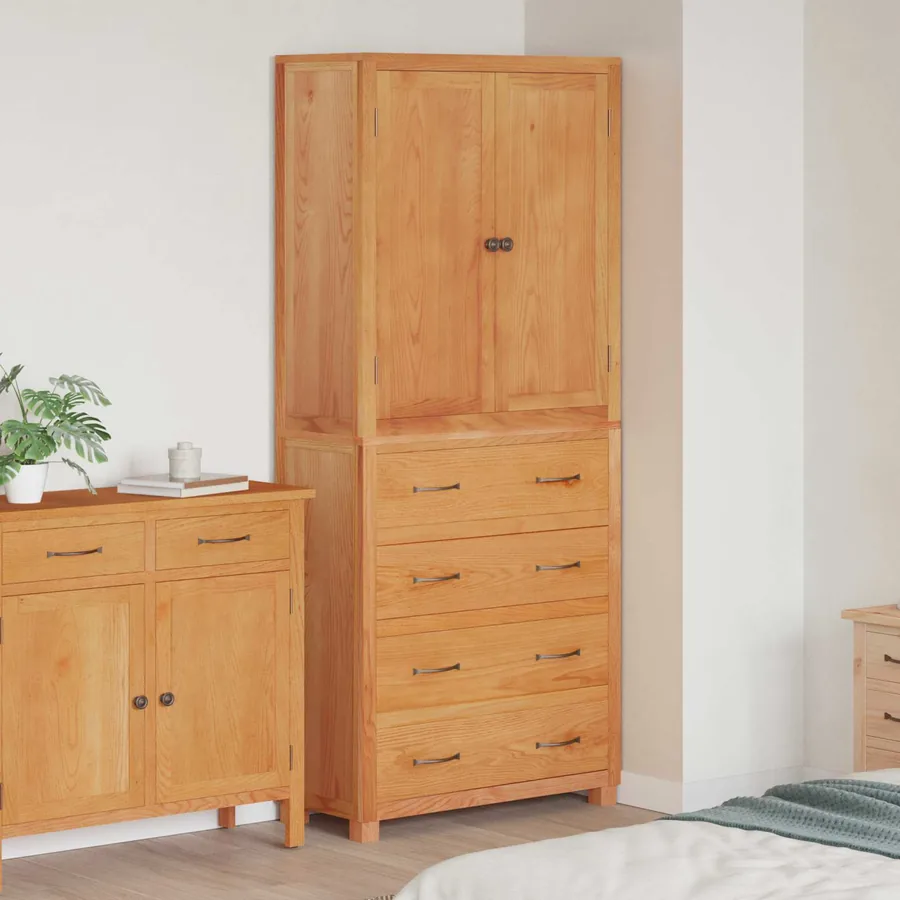 Ensemble de meubles de rangement 2 pc Naturel 80 x 35 x 185 cm