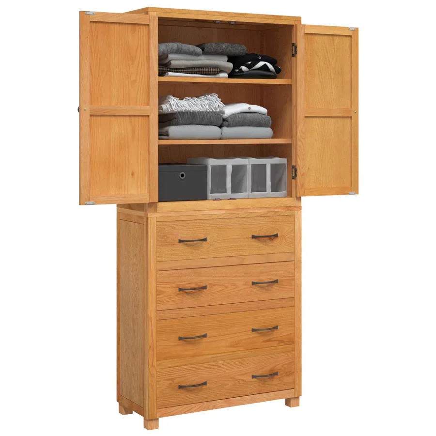 Ensemble de meubles de rangement 2 pc Naturel 80 x 35 x 185 cm - 3