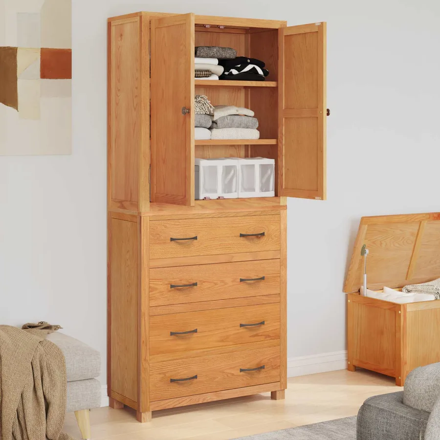Ensemble de meubles de rangement 2 pc Naturel 80 x 35 x 185 cm - 4
