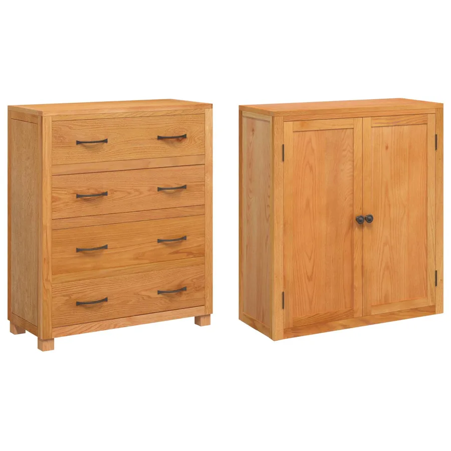 Ensemble de meubles de rangement 2 pc Naturel 80 x 35 x 185 cm - 5