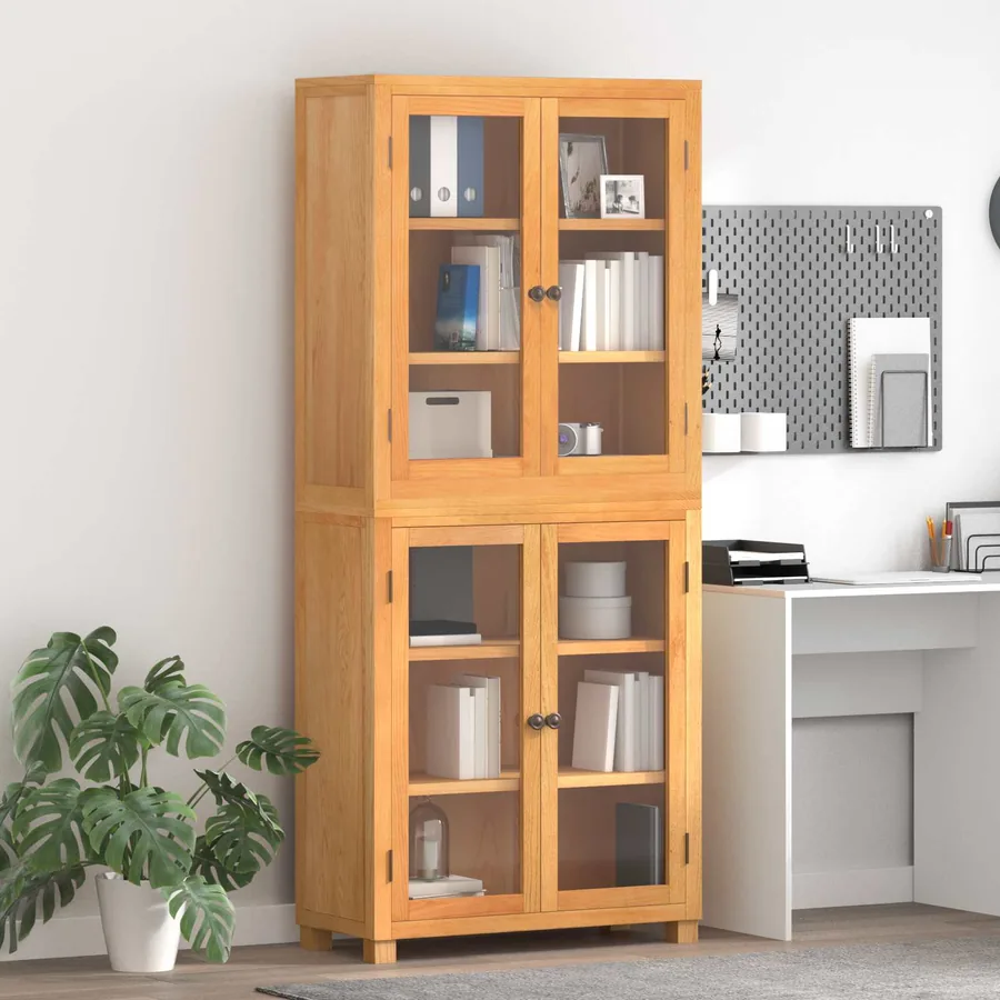Ensemble de meubles de rangement 2 pc Naturel 80 x 35 x 185 cm