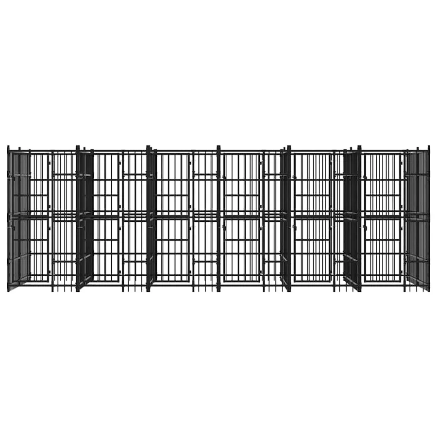 Chenil d'extérieur pour chiens Acier 11,06 m² - 5