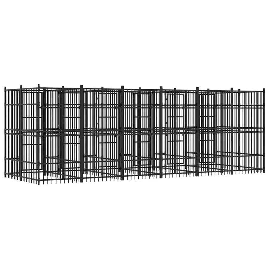 Chenil d'extérieur pour chiens Acier 11,06 m² - 7