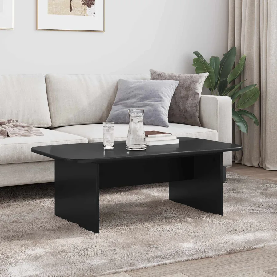 Table basse Noir 93 x 53 x 33 cm Bois d'ingénierie - 4