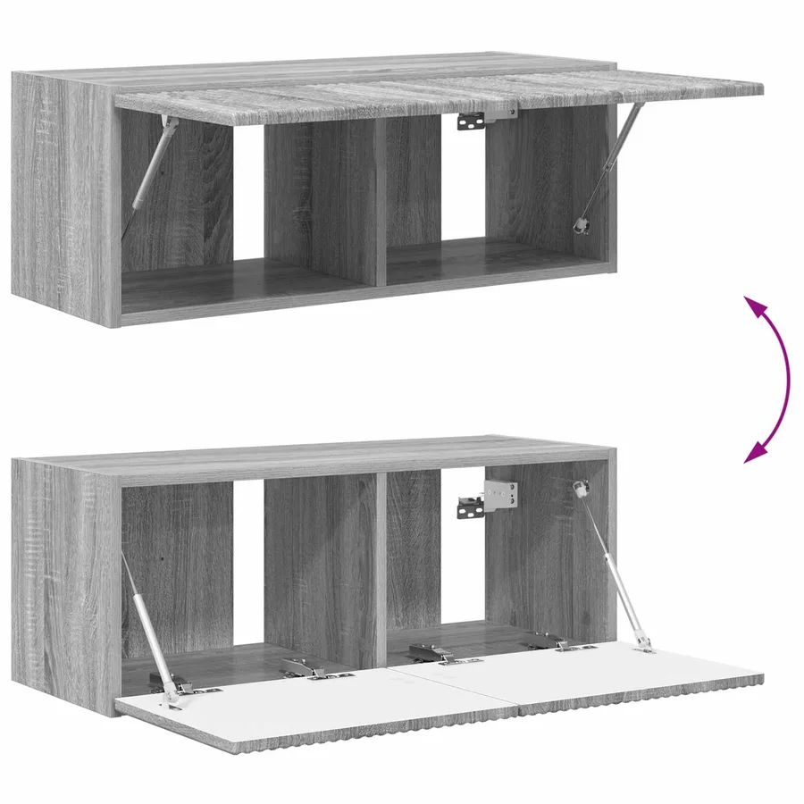 Ensemble de meuble TV mural 4 pcs Gris Sonoma Bois d'ingénierie - 11