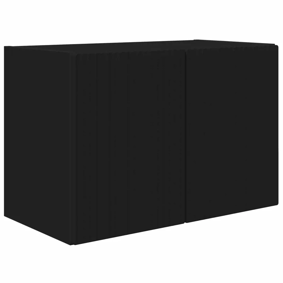 Ensemble de meuble TV mural 4 pcs Noir Bois d'ingénierie - 7